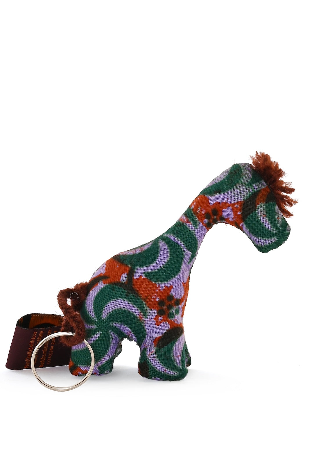 Baduba Fabric Giraffe Keychain in Assorted Patterns