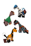 Baduba Fabric Giraffe Keychain in Assorted Patterns
