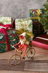 Cycling Santa Banana Fiber Holiday Ornament