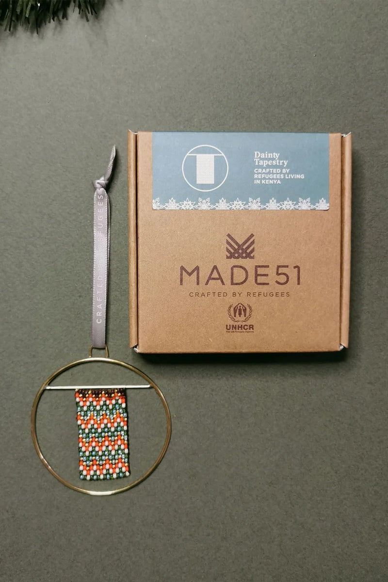 MADE51 Dainty Tapestry Ornament, Crafted by refugees living in Kenya