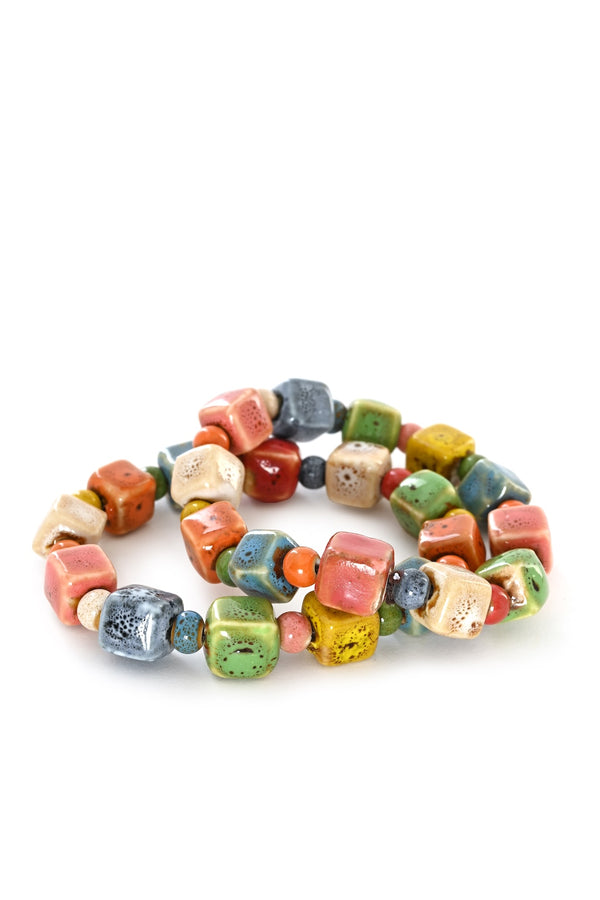 Ceramic Square Bead Zawadi Bracelet