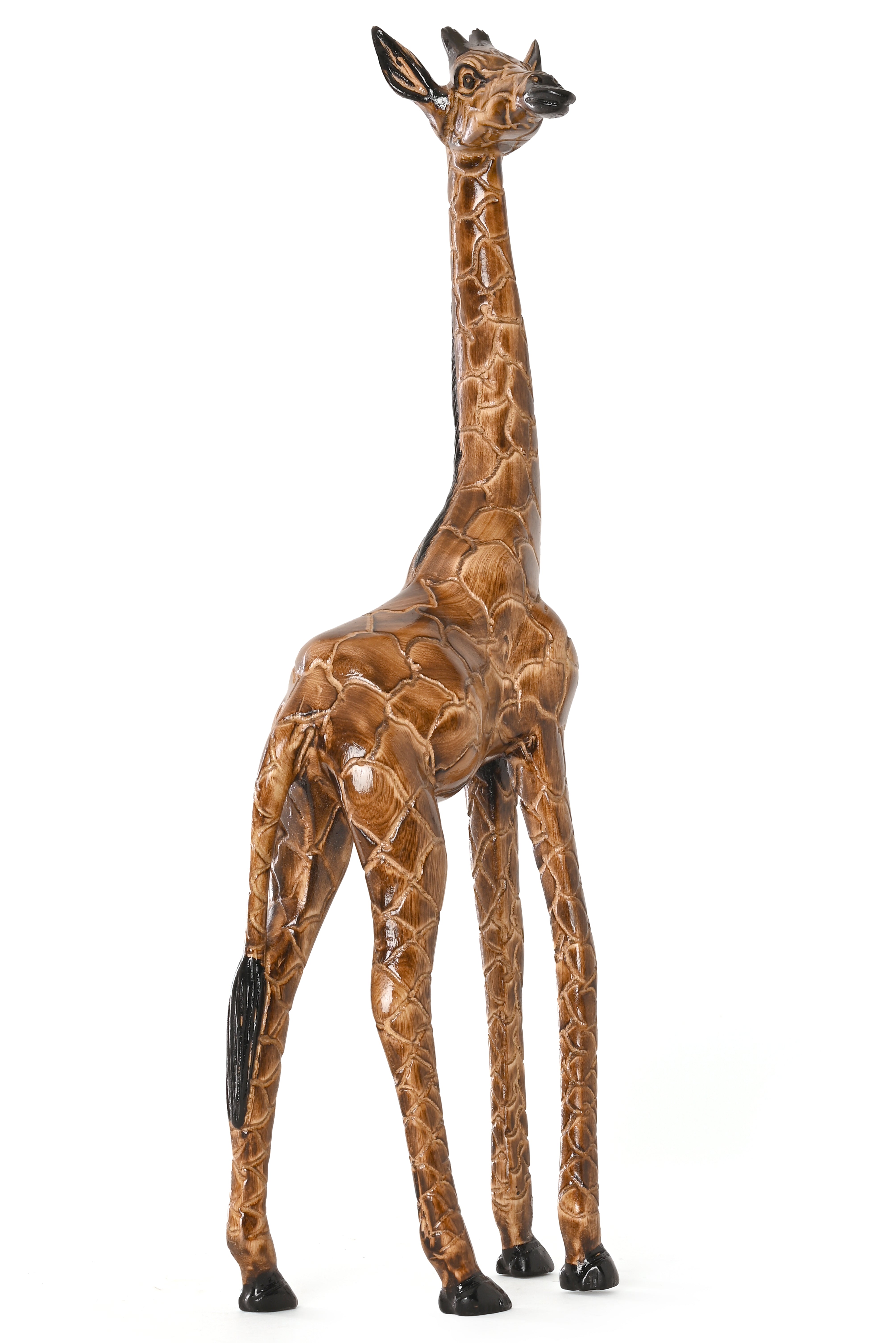 Kenyan Jacaranda Wood Giraffe Sculptures – African Modern