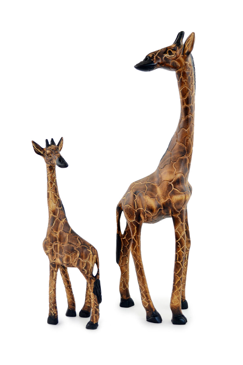 Kenyan Jacaranda Wood Giraffe Sculptures