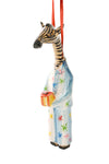 Jacaranda Zebra in Pajamas Christmas Tree Ornament