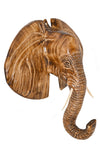 Kenyan Jacaranda Elephant Wall Mask with Bone Tusks