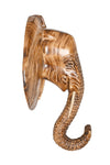 Kenyan Jacaranda Elephant Wall Mask with Bone Tusks