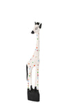 Small White Jacaranda Giraffe with Rainbow Polka Dots