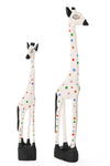 Large White Jacaranda Giraffe with Rainbow Polka Dots