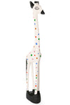 Large White Jacaranda Giraffe with Rainbow Polka Dots