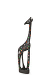 Small Black Jacaranda Giraffe with Rainbow Polka Dots
