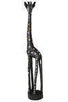 Large Black Jacaranda Giraffe with Rainbow Polka Dots