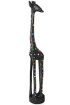Large Black Jacaranda Giraffe with Rainbow Polka Dots