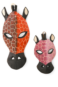Large Two-Tone Brown & Ochre Giraffe Mask