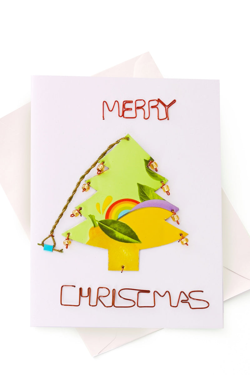 Recycled Metal Tree Note Card with Detachable Ornament