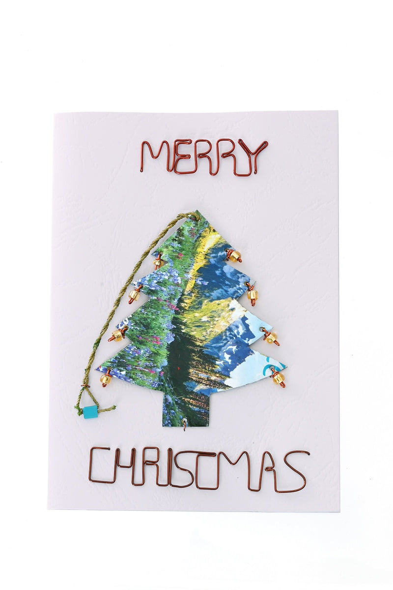 Recycled Metal Tree Note Card with Detachable Ornament