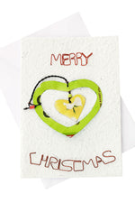 Recycled Metal Heart Note Card with Detachable Ornament