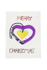 Recycled Metal Heart Note Card with Detachable Ornament