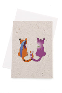 Kitty Friends Recycled Note Card