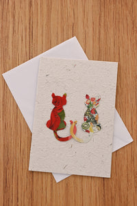 Kitty Friends Recycled Note Card
