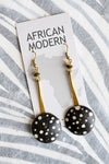 Assorted Batik Cow Bone & Brass YoYo Earrings from Kenya