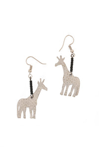 Stamped Aluminum Giraffe Earrings