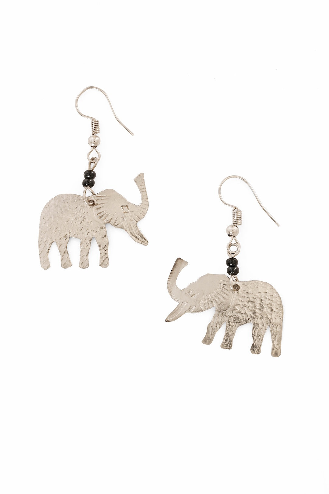 Stamped Aluminum Elephant Earrings