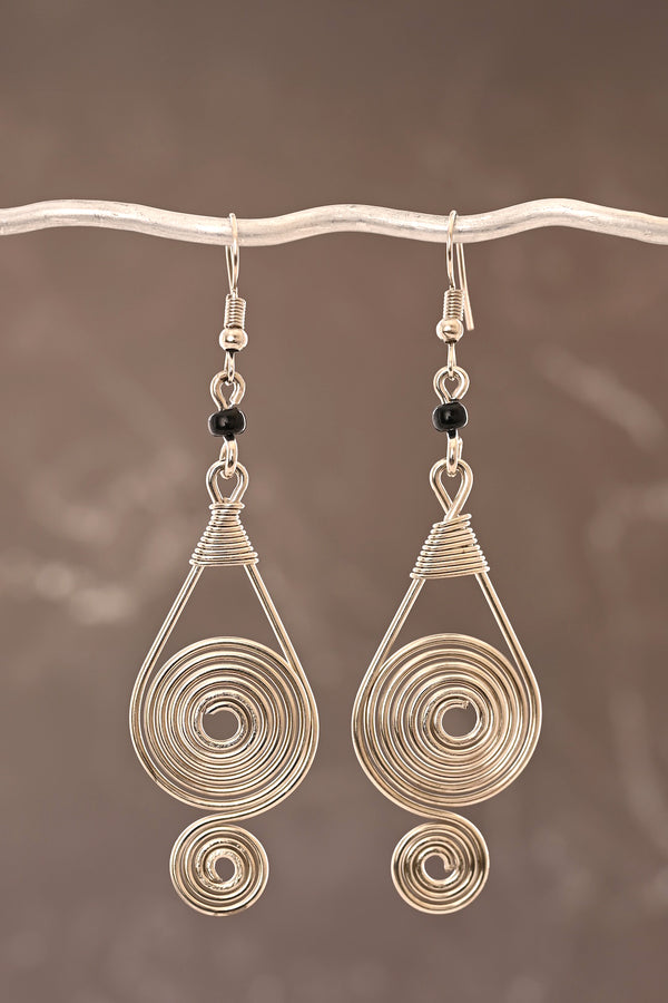 Aluminum Spiral Raindrop Earrings