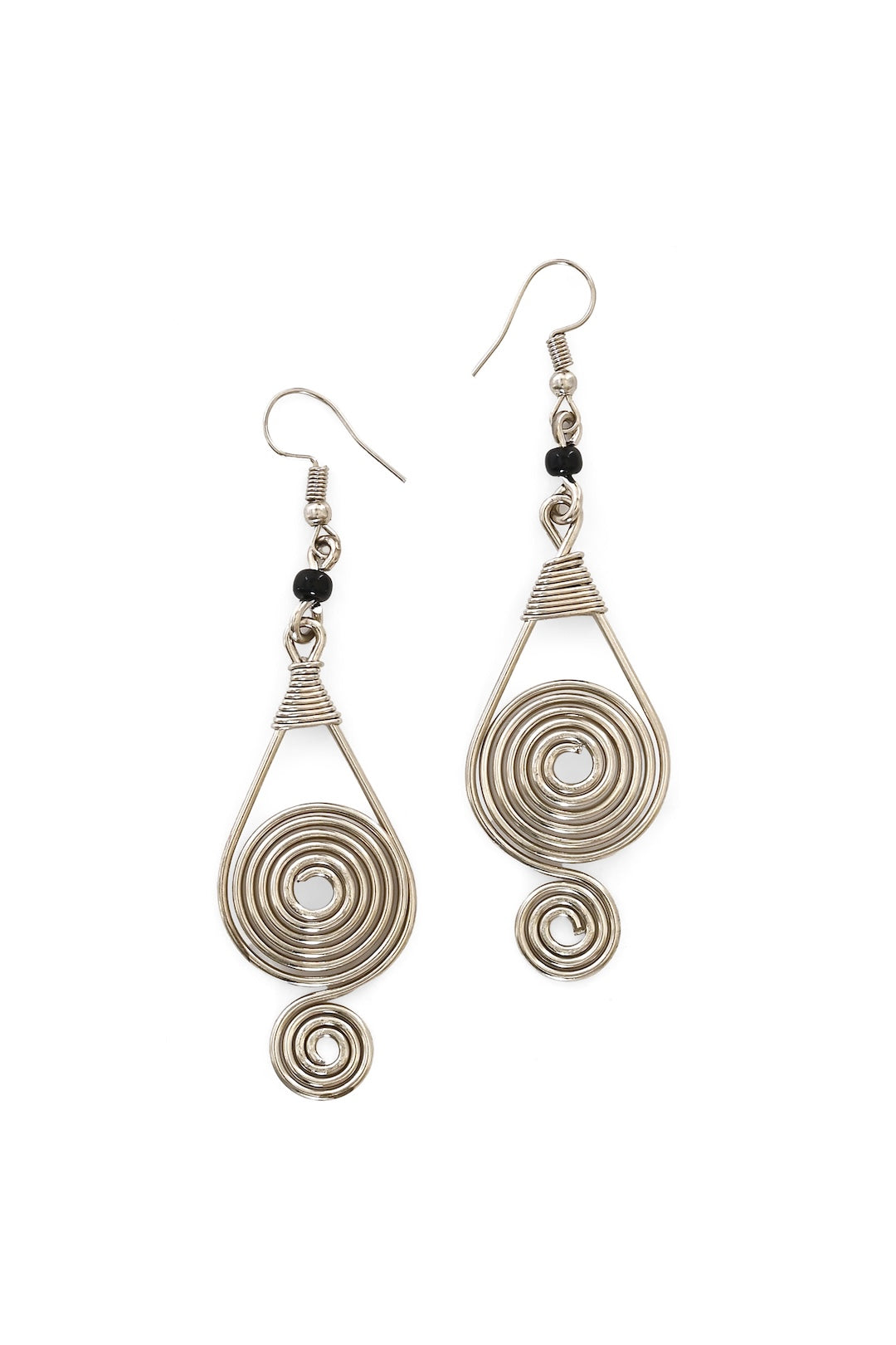 Aluminum Spiral Raindrop Earrings