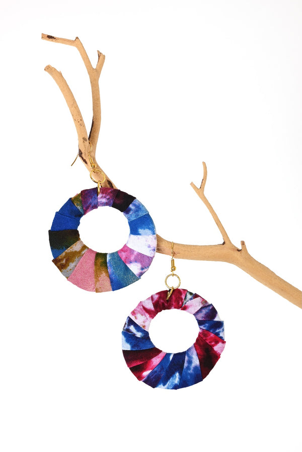 Kitenge Cloth Hoop Earrings - Assorted