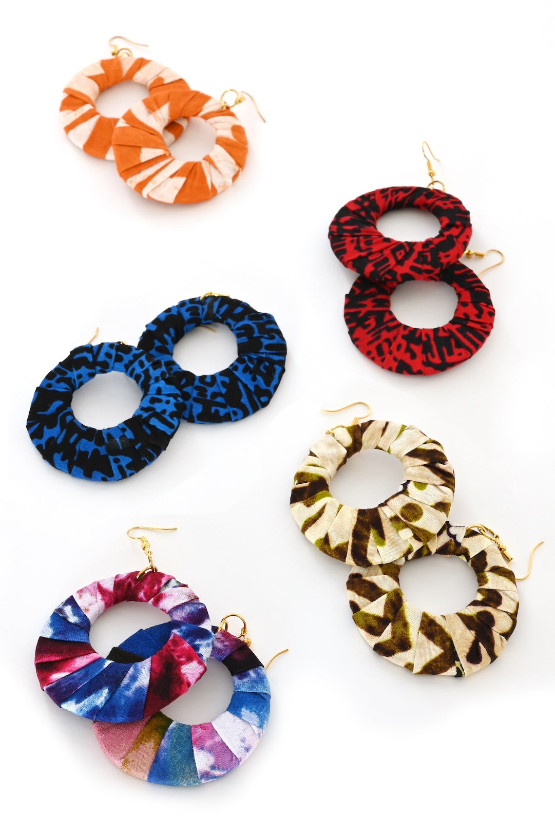 Kitenge Cloth Hoop Earrings - Assorted