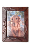 Kenyan Leather 4x6 Picture Frame with Easel Stand