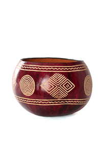 Carved Calabash Gourd Vessel with Assorted Designs