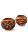 Small Geometric Etch Calabash Storage Bowl - Assorted Designs