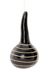Black Etched Geometric Gourd Ornament from Kenya - Assorted