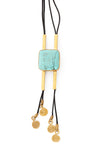 Kenyan Brass and Stone Wayfarer Bolo Necklace