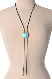Kenyan Brass and Stone Wayfarer Bolo Necklace