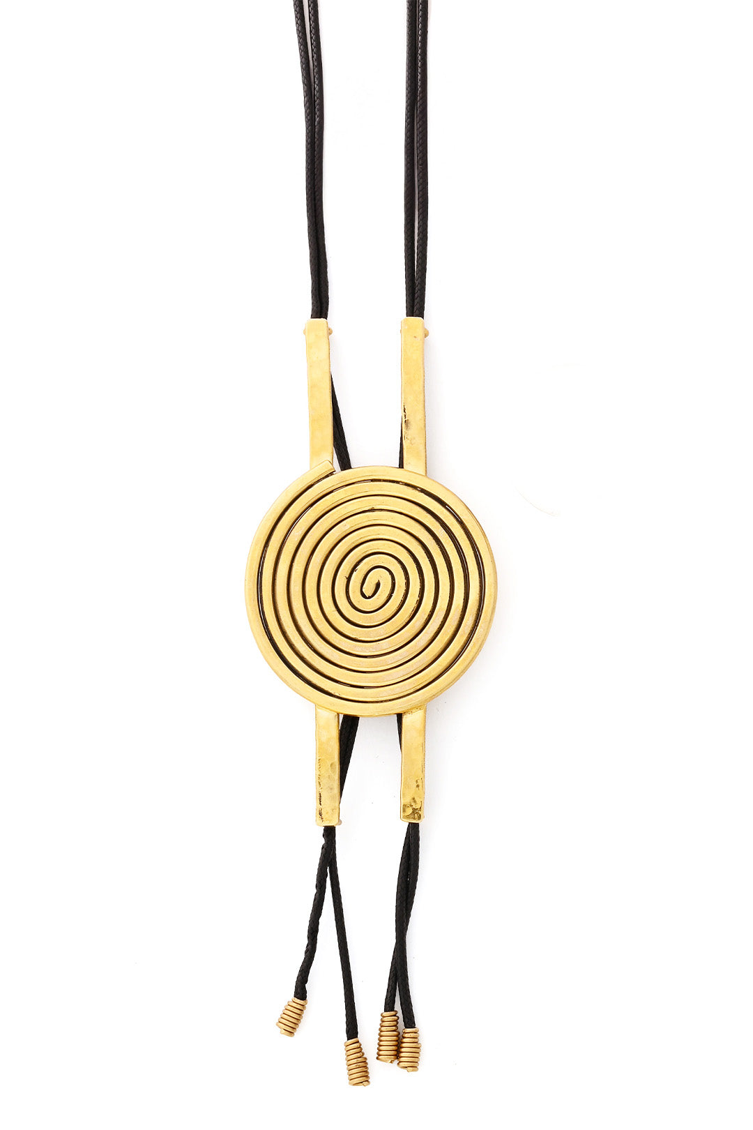 Kenyan Brass Winding Path Bolo Necklace