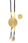Kenyan Brass Winding Path Bolo Necklace