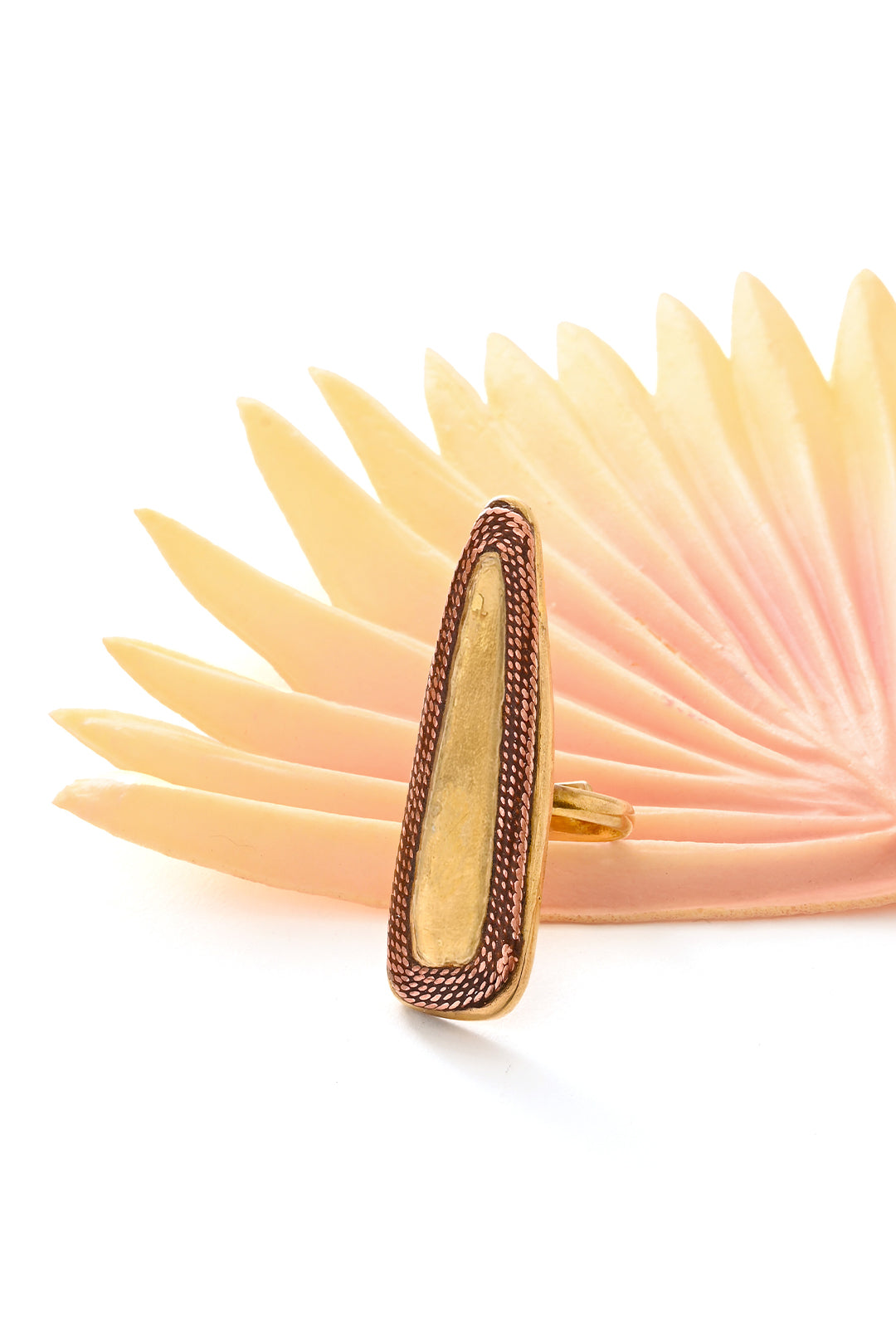 Kenyan Copper and Brass Shield Ring - Adjustable
