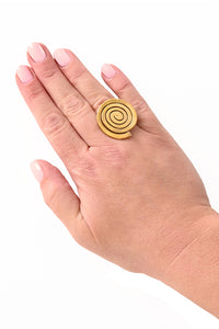 Kenyan Brass Winding Path Ring - Adjustable