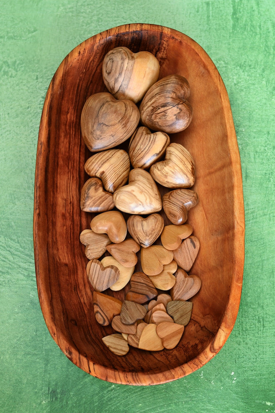 Hand Carved Wild Olive Wood Hearts - Valentine's Day Gifts