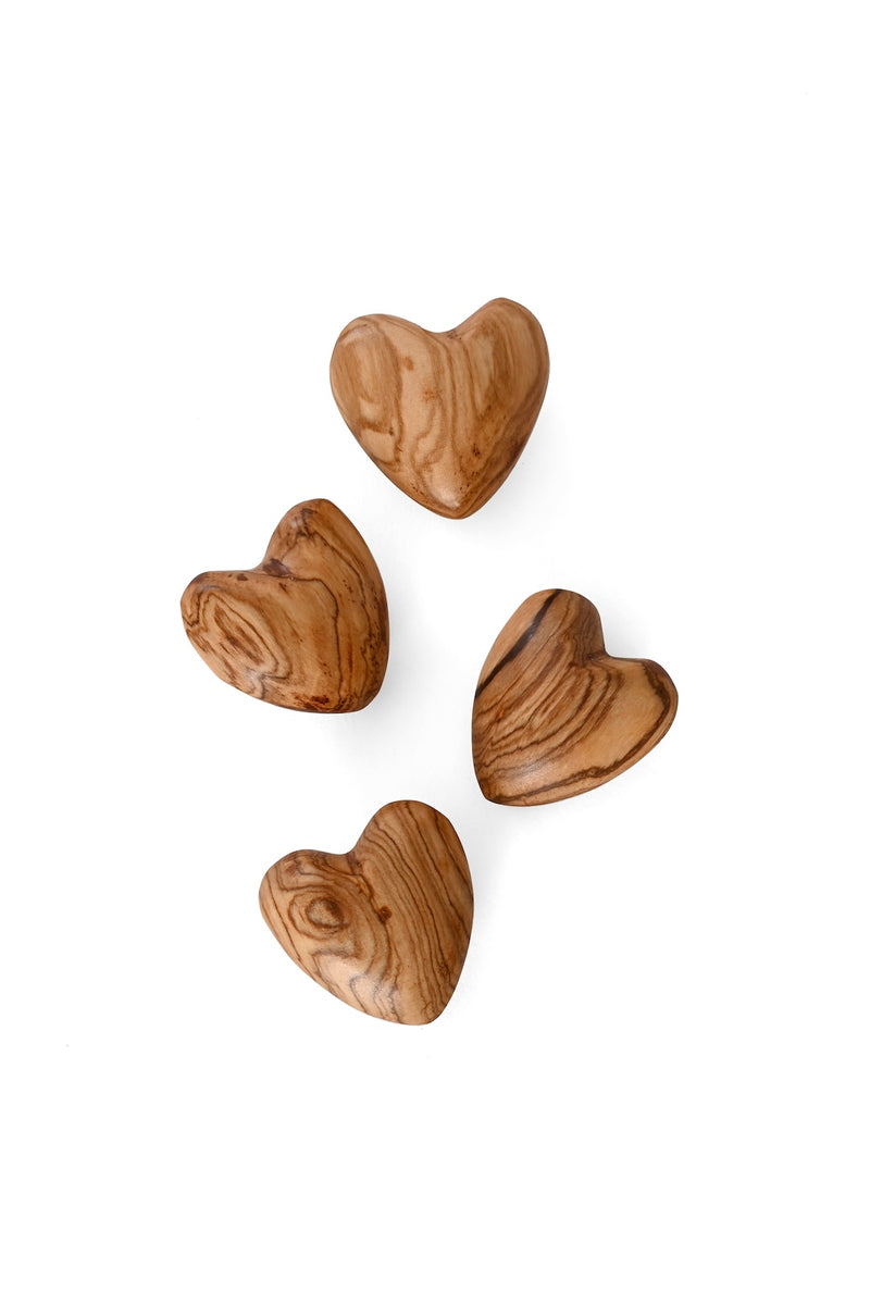 Hand Carved Wild Olive Wood Hearts - Valentine's Day Gifts