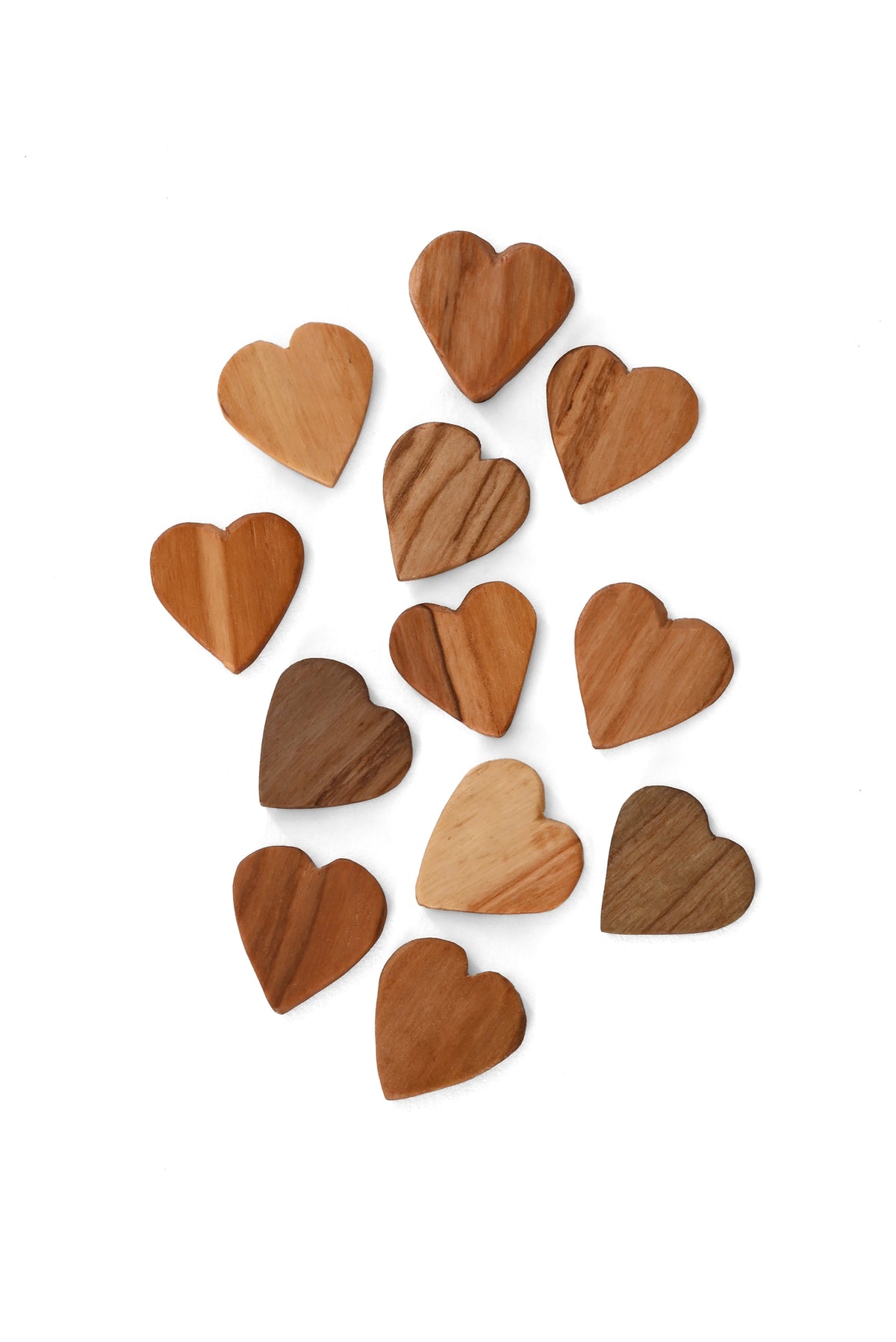 Dozen Olivewood Tiny Heart Tokens - Valentine's Day Gifts