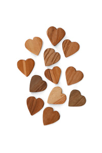 Dozen Olivewood Tiny Heart Tokens - Valentine's Day Gifts