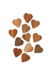 Dozen Olivewood Tiny Heart Tokens