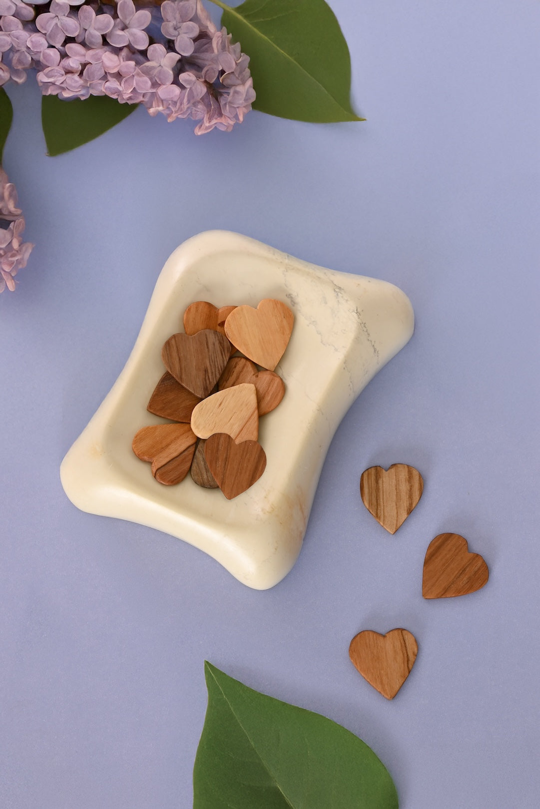 Dozen Olivewood Tiny Heart Tokens - Valentine's Day Gifts