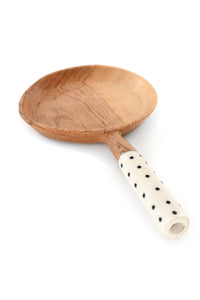 Small Olive Wood Serving Board with Cow Bone Handle