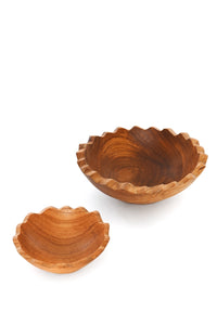Petite Ruffled Edge Olive Wood Bowl