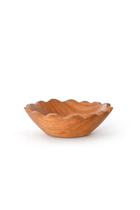Petite Ruffled Edge Olive Wood Bowl