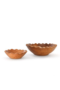 Ruffled Edge Olive Wood Bowl